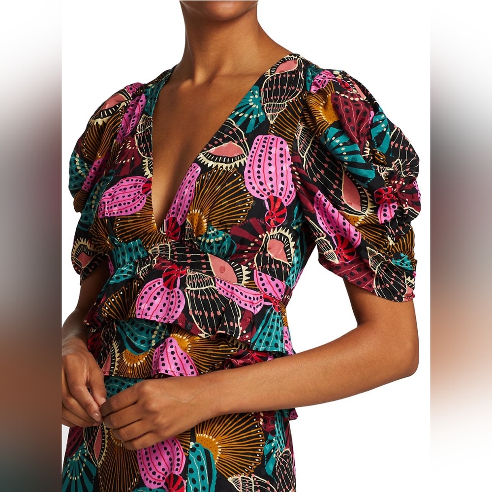 Farm Rio Shell Mix Midi Dress